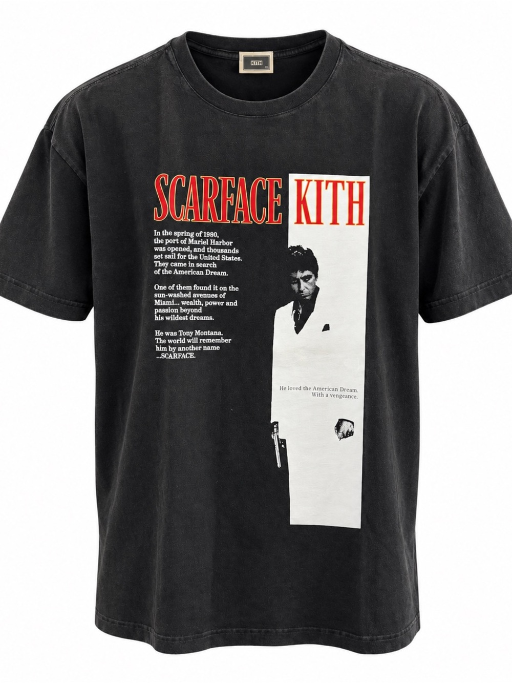 KITH x Scarface Film Poster Vintage Tee Washed Black Men’s XL NWOT